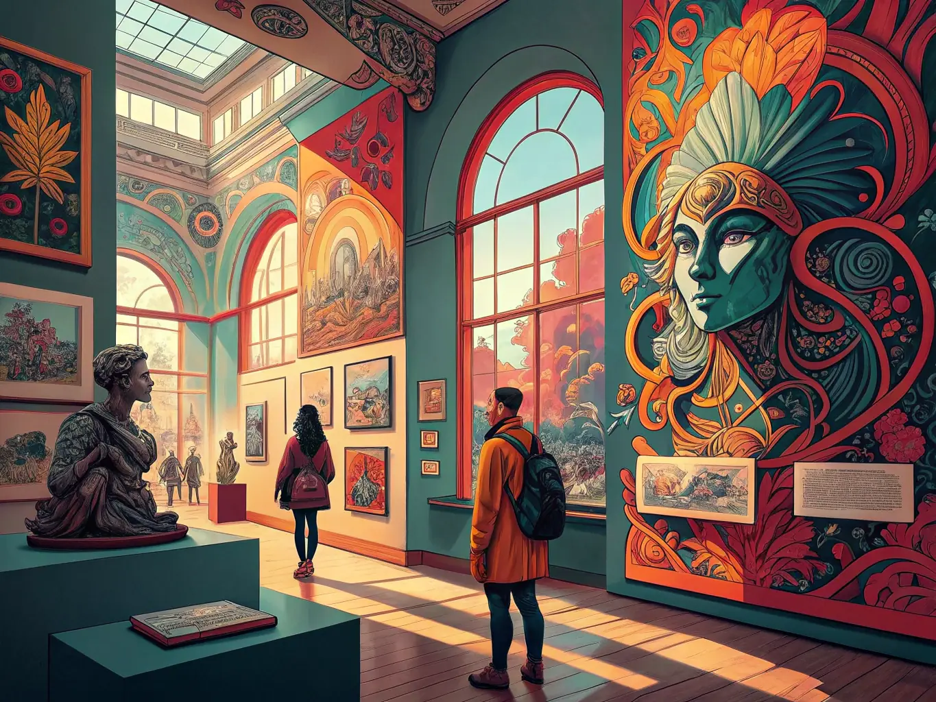 The Scottish National Gallery, showcasing a collection of fine art, with visitors admiring the masterpieces.